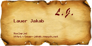 Lauer Jakab névjegykártya